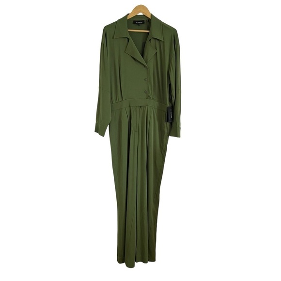 11 HONORE Sheila Notched Collar Long Sleeve Utility Jumpsuit - Picture 3 of 11
